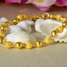 Аутентичные 999 Твердые 24 К желтого золота браслет/Lucky Для женщин Бусины браслет/8 г