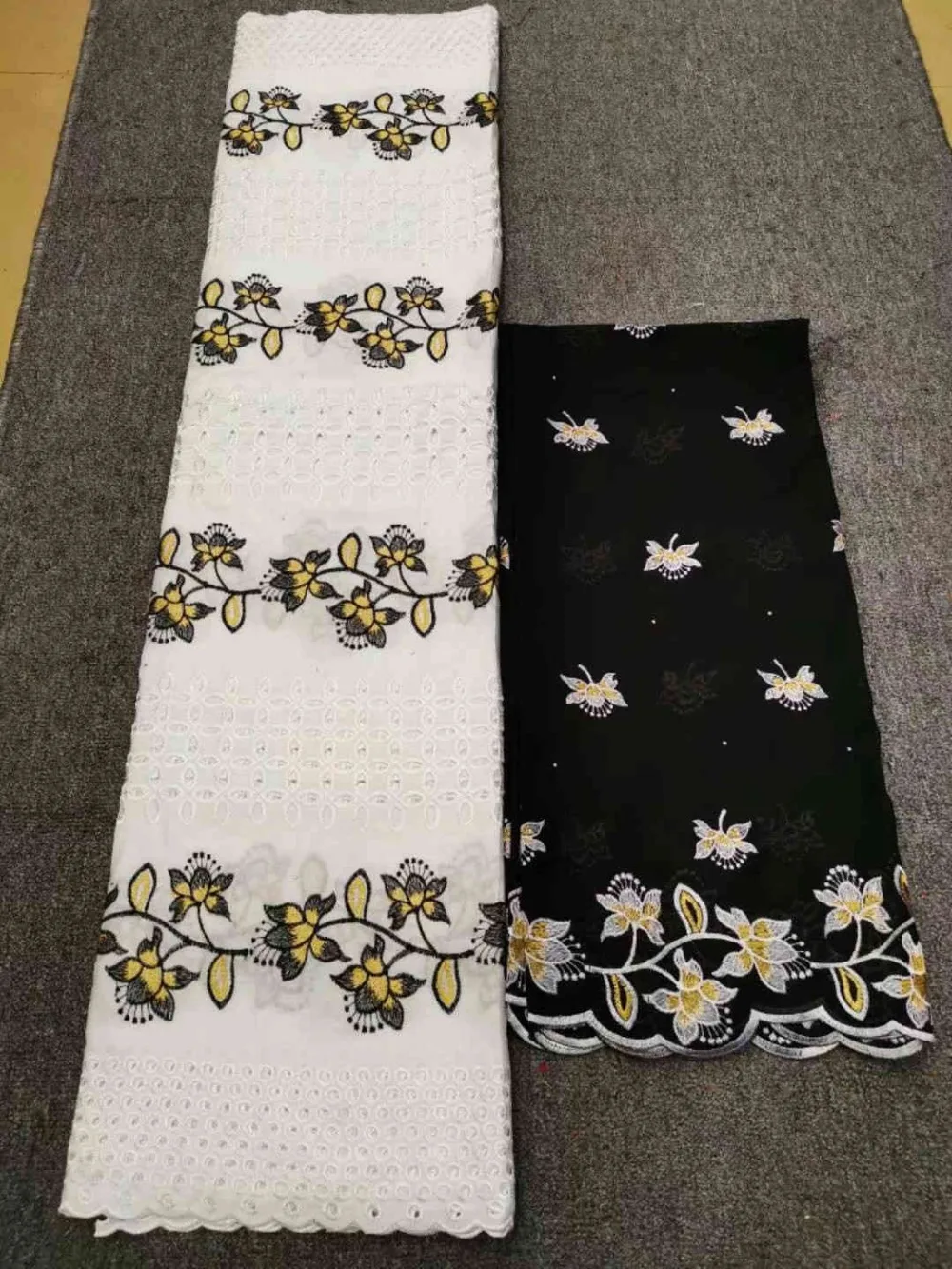 

High Quality Latest Popular cotton fabric for Wedding or Party dress tissu with swiss voice lace scarf NX361b 5yards/pieces