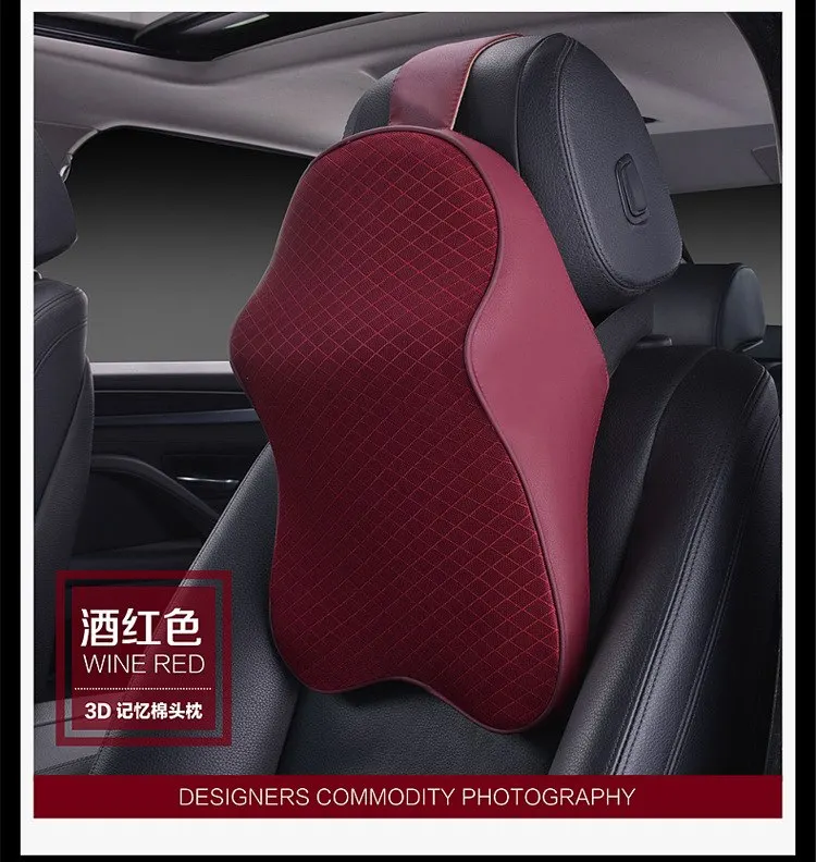3D запасная подушка для подголовника автомобиля Leather Ice Silk Автомобильная подушка для отдыха на шее поддержка талии подушка для автомобильного сиденья аксессуары