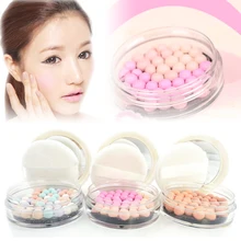 1 PC Makeup Face Powder Colorful meteor Gold Pink Pressed Face Powder Makeup Ball Blusher Rouge Pearl Soft Silky Brighten RP1
