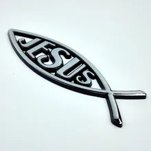 Горячая 3D автомобиль хромированная наклейка эмблема наклейка религиозный Бог Иисус Христианская Рыба символ