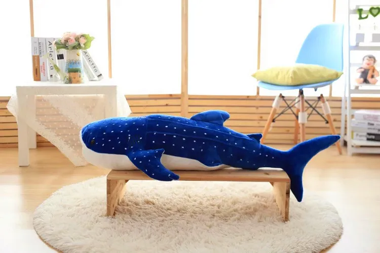Плюшевые игрушки для детей 50/75/100 см дети рыбы домашний диван плюшевая подушка для маленьких девочек игрушки акулы КИТ большой набивной гигантский Животные игрушка «Акула» - Цвет: Dark blue whale