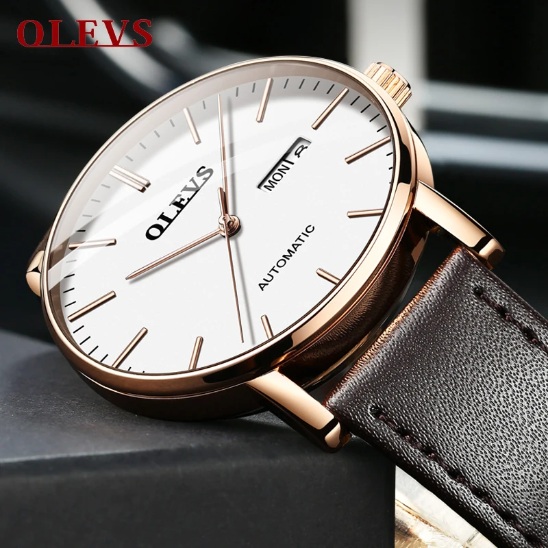 OLEVS 2019 الرياضة رقيقة جدا الميكانيكية ووتش الرجال التلقائي الكلاسيكية روز الذهب جلدية الميكانيكية المعصم الساعات Reloj هومبر جديد OLEVS 2019 الرياضة رقيقة جدا الميكانيكية ووتش الرجال التلقائي الكلاسيكية روز الذهب جلدية الميكانيكية المعصم الساعات Reloj هومبر جديد