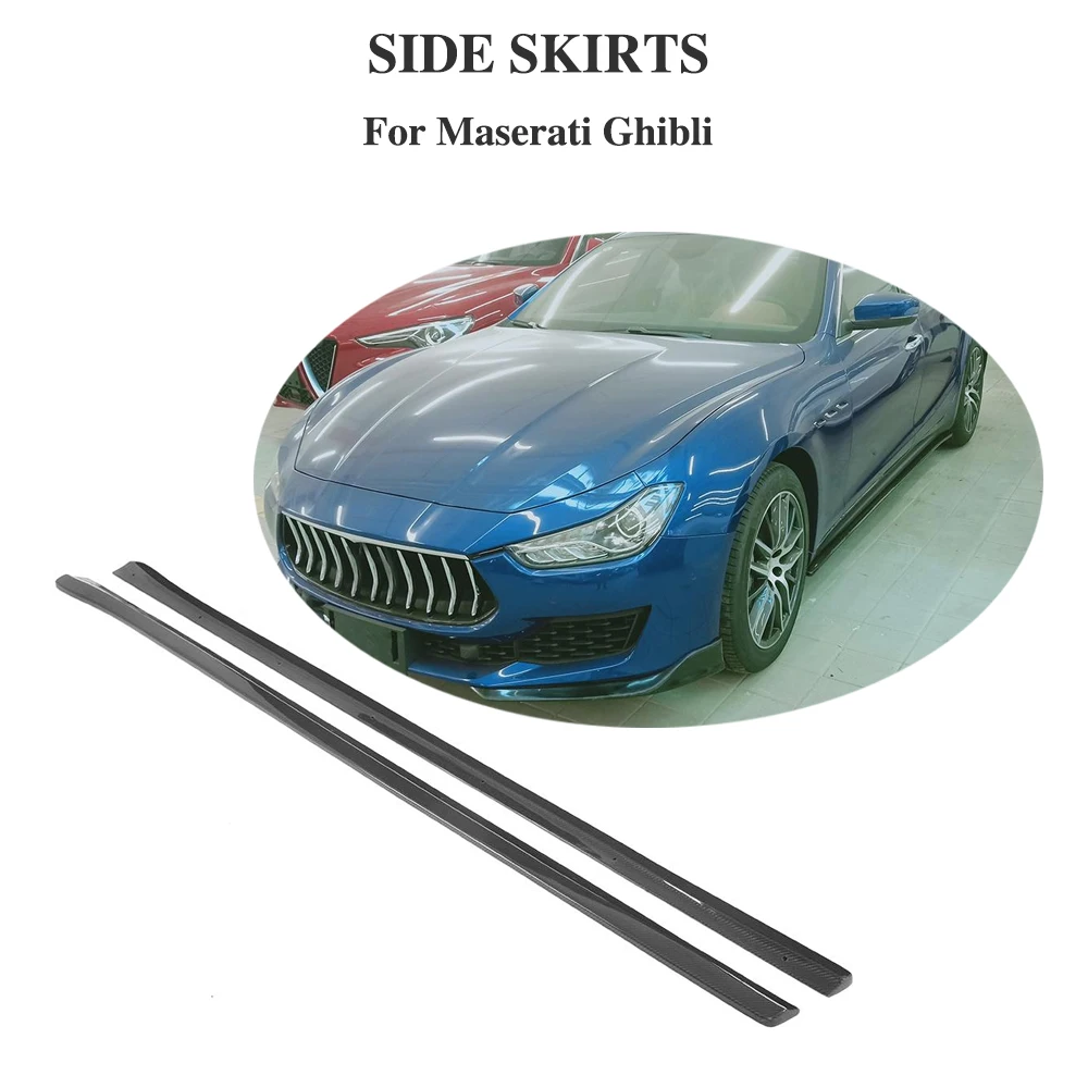 Боковая юбка из углеродного волокна для Maserati Ghibli база Седан 4-дверный 2018 2019 корпус из углеродного волокна комплект боковые бампера v-стиля Боковая юбка из углеродного волокна для Maserati Ghibli база Седан 4-дверный 2018 2019 корпус из углеродного волокна комплект боковые бампера v-стиля