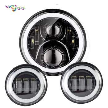

WZJOO 7Inch LED Round Projector Headlight Hi/Low Matching + 4.5 Aux Passing Light For Universal motorcycle