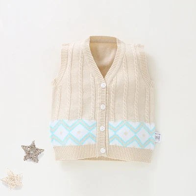 Однотонный удобный жилет для младенцев Удобная хлопковая верхняя одежда для маленьких детей симпатичное модное повседневное пальто, свитер AA60784 - Цвет: as picture like