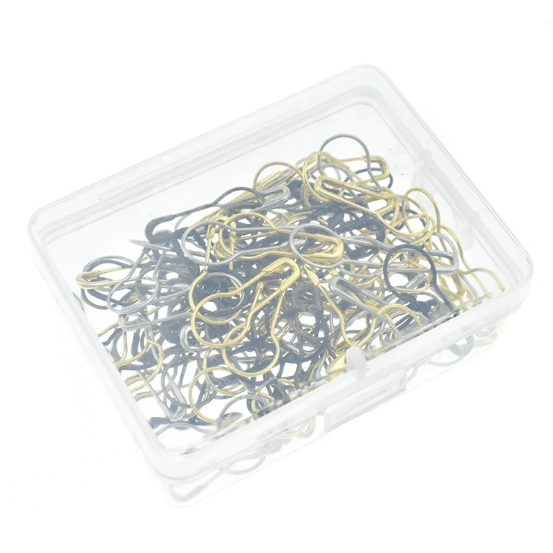 100PCS Steel Pear Shaped Pins Garment Gourd Safety Pin Hangtag Seal Metal Mix Color Safety Pins Women DIY Sewing Tools Accessory (7)