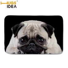 HUGSIDEA Забавный передний коврик у входной двери 3D Животные мопса печатных пол ковры для гостиной спальни Нескользящие Коврики для кухни