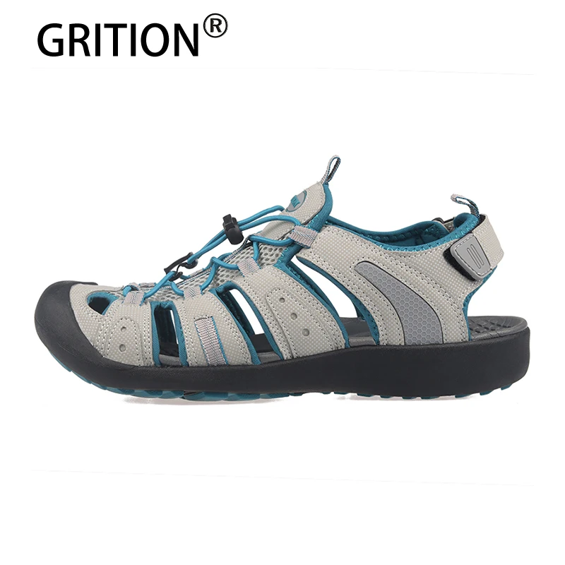 GRITION Women Sandals Close Toe Outdoor Breathable Summer Ladies Beach Shoes Rubber Sole Comfort Hiking Walking Shoes Big Size41