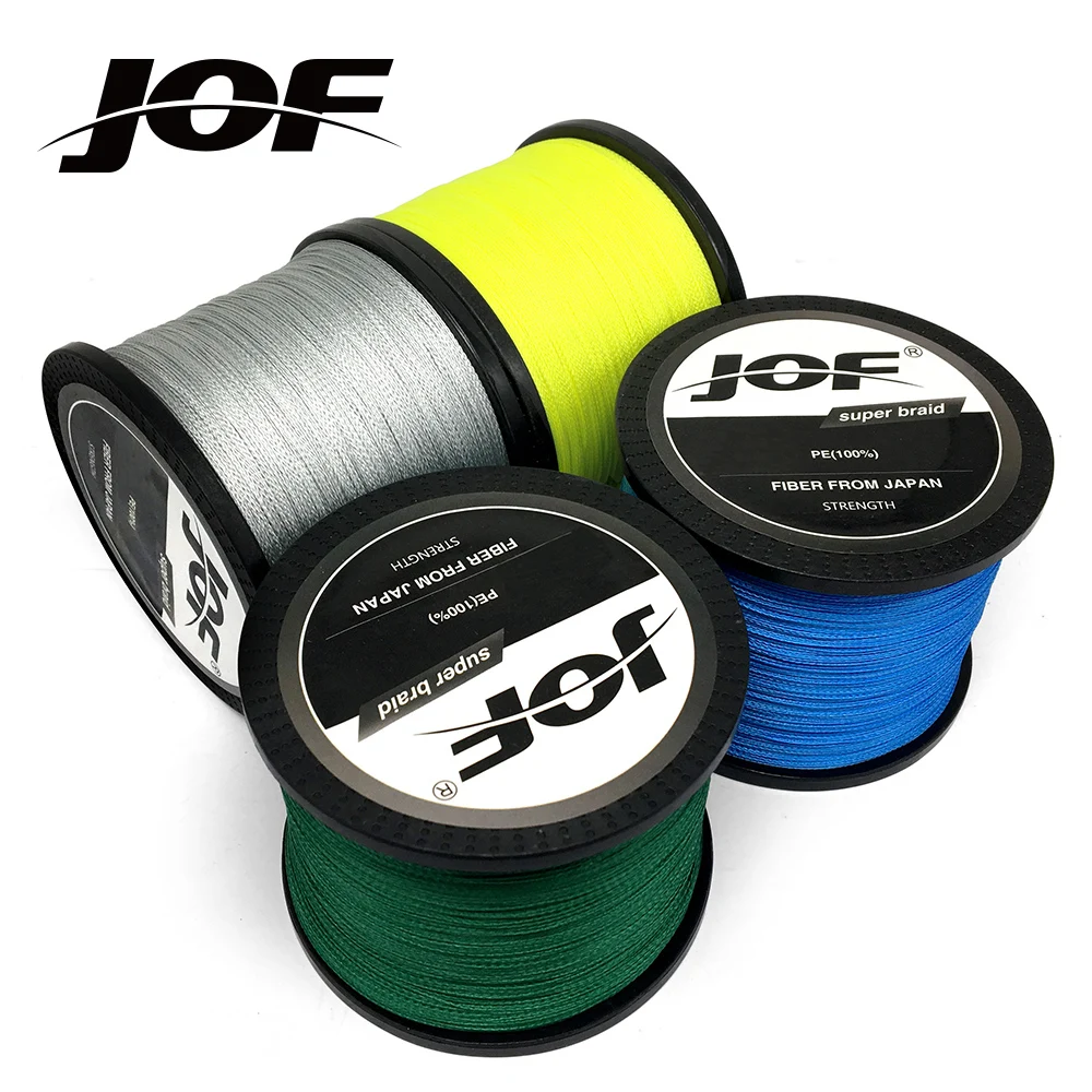 

JOF 1000M 500M 300M PE Braided Fishing Line Multicolor Multifilament Fishing Cord Strong 4 Strands