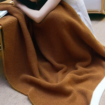 

Nordic Thick Needle Wool Blanket Leisure Blanket Noon Break Sofa Knitted Blanket Air Conditioning Blanket Bed Tail Blanket Decor