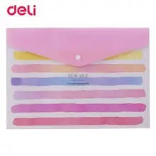 Deli портативный Documento сумка для студентов бизнес водонепроницаемый портативный пучки закрытие поставки милый ПВХ сумка Двусторонняя папка для файлов