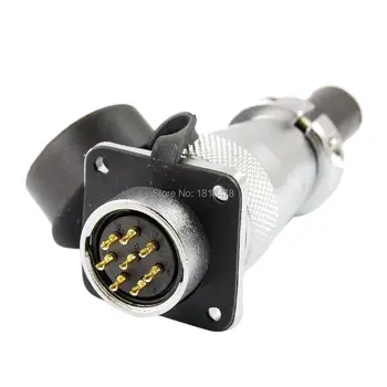 

PLS28-8 Waterproof Rubber Cover 8 Pin Aviation Connector Plug 10A AC 250V