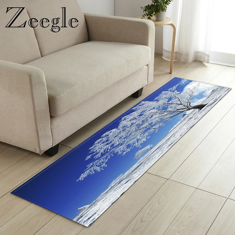  Zeegle 3D Scenic Pattern Kitchen Floor Mat Non-slip Carpets Table Floor Mats Absorbent Kitchen Rugs