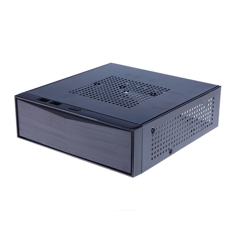 Горячий DIY горизонтальный мини itx HTPC чехол черный стальной корпус для домашнего