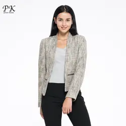 PK Для женщин костюм Блейзер 2018 осень новое поступление Брендовая дизайнерская обувь на молнии шорты Офисные женские туфли костюм тонкий