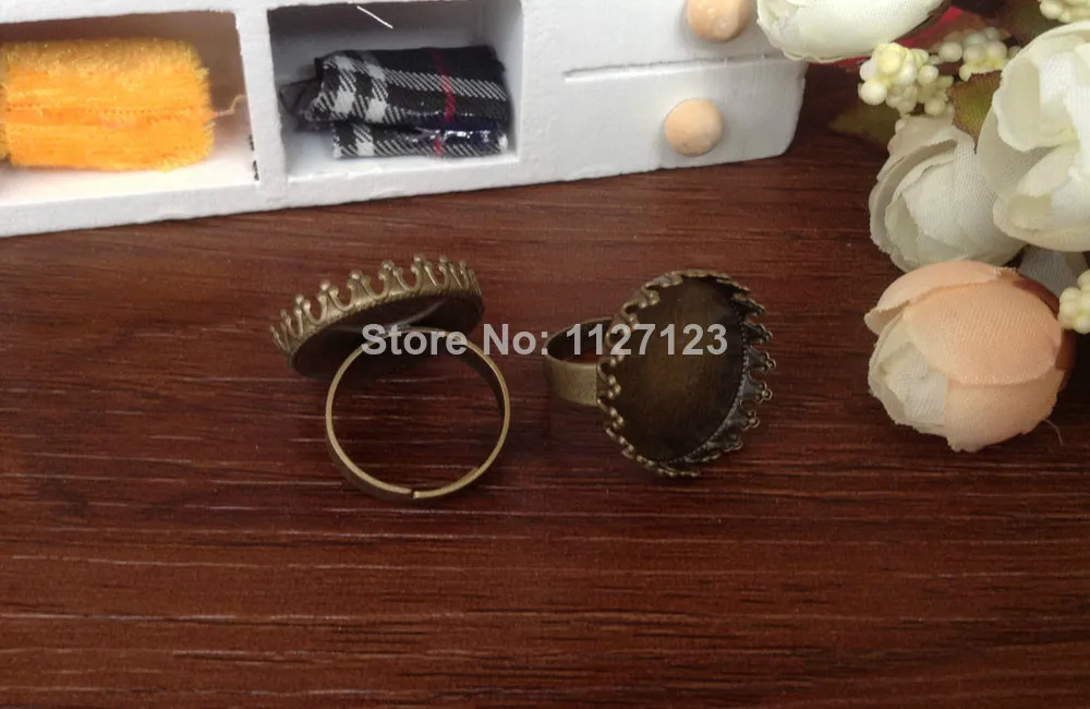 

Free ship!!150piece 20mm Bronze adjustable crown ring base,ring blank