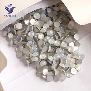 

YANRUO 2058NoHF SS16 White Opal 1440Pcs DIY Strass Crystal Stone Flat Back Non Hot Fix Rhinestones For Nail Art Decoration