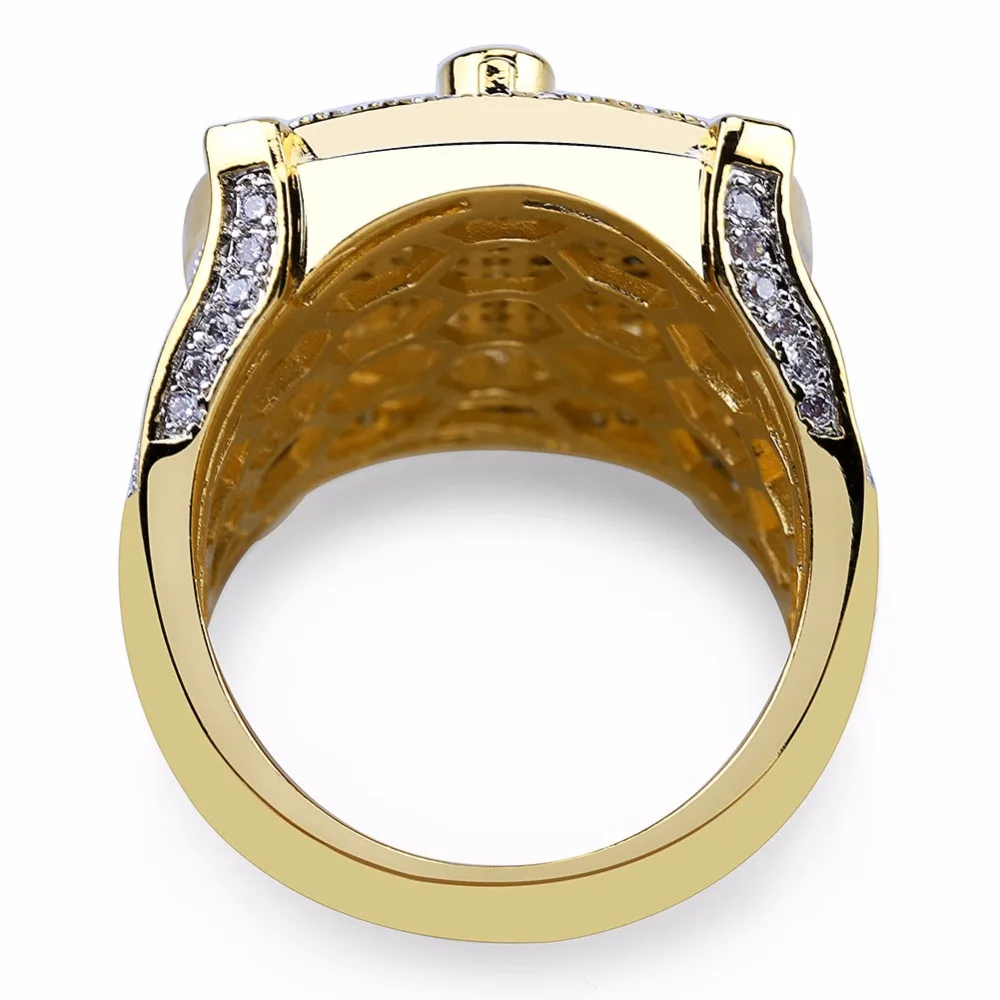 AAA CZ Циркон Ice Out Bling Большое широкое масонское кольцо золотое заполненное медное материал масонские кольца мужские хип-хоп рэппер ювелирные изделия 7-11