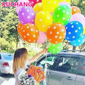 

100pcs/lot 12inch Romantic Pink Latex Polka Dot Balloons Inflated Helium Globos Baby Shower Birthday Wedding Party Decorations