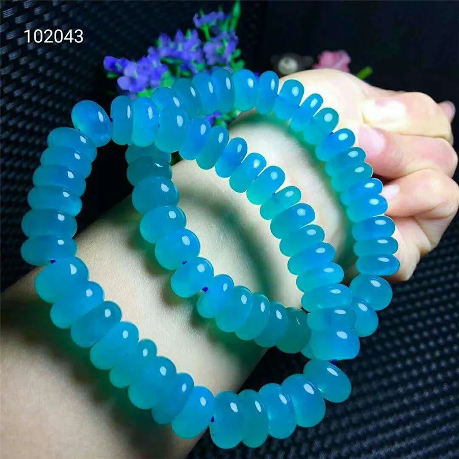 

10.5mm Genuine Natural Ice Amazonite Gemstone Bracelets For Women Female Crystal Abacus Bead Bracelet Jewelry Drop Shipping