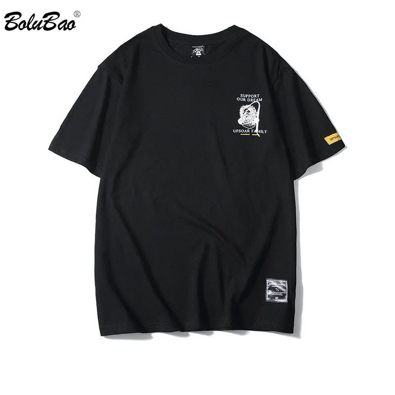 

BOLUBAO Men T Shirt 2019 Fashion New Male Cotton T-shirt Men's Personality Printing Tee Top Hip Hop Style