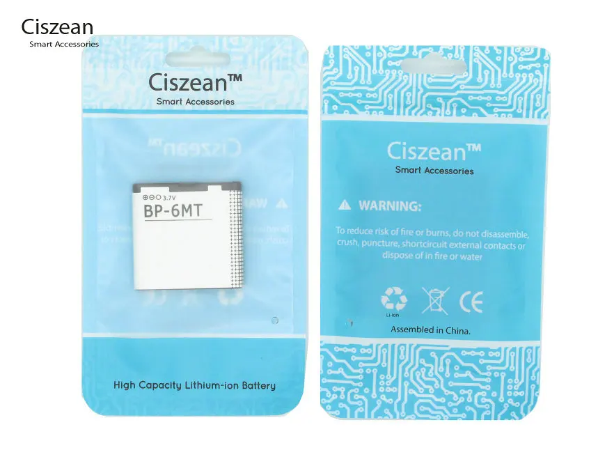 Ciszean BP-6MT/BP6MT/BP 6MT 1050mAh смартфон Замена Батарея для Nokia 6720C E51 E51i N78 N82 N81 6720 5610 6110