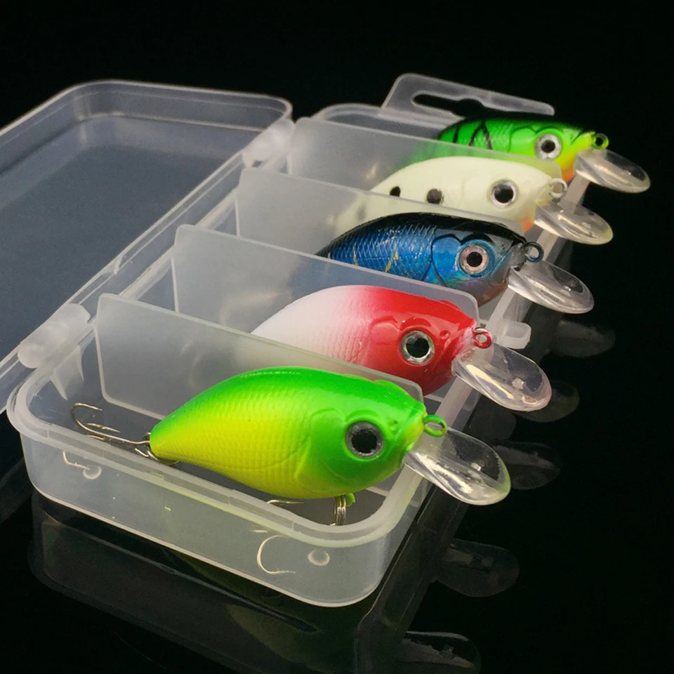 Walk Fish 5 unids/lote Anzuelos de pesca crank minnow cebo crankbait Bass cebos set juego tackle gancho agudo wobblers Pesca pesca Walk Fish 5 unids/lote Anzuelos de pesca crank minnow cebo crankbait Bass cebos set juego tackle gancho agudo wobblers Pesca pesca