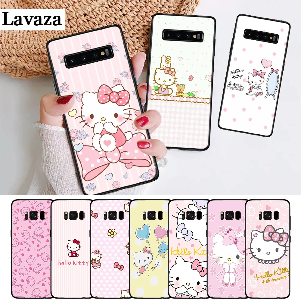 

Lavaza Cute Hello Kitty Customer Silicone Case for Samsung S6 Edge S7 S8 Plus S9 S10 S10e Note 8 9 M10 M20 M30