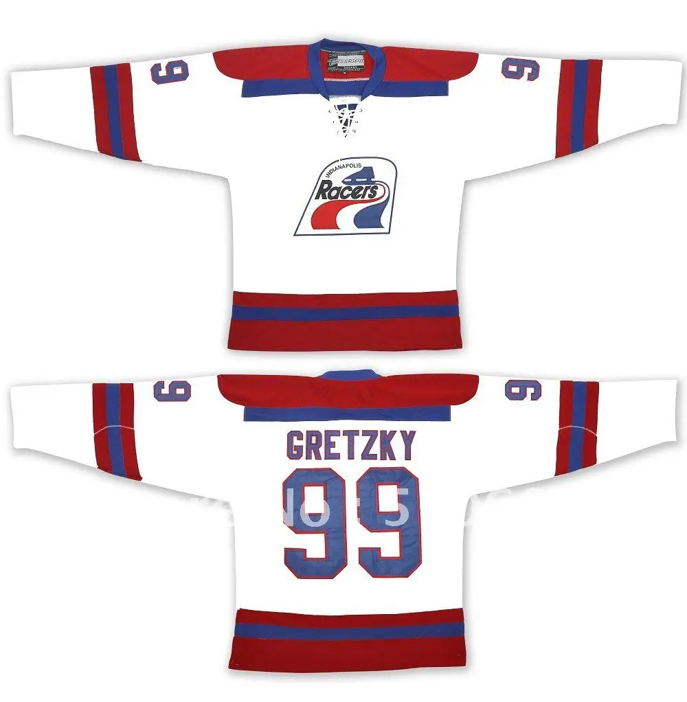 Wholesale Jersey Wayne Gretzky 99 Indianapolis Racersvintage Wha Ice Hockey Jersey Stitch Sewn