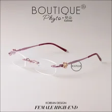 Высокое качество чистый титан женские очки Близорукость Оптические женские очки без оправы женские очки элегантные очки 10013 фиолетовый