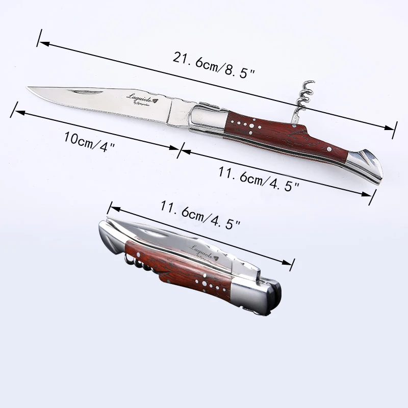 Нож для вина с деревянной ручкой, штопор из нержавеющей стали, штопор для вина, свадебные портативные карманные ножи, пивная банка, винные аксессуары в подарочной коробке