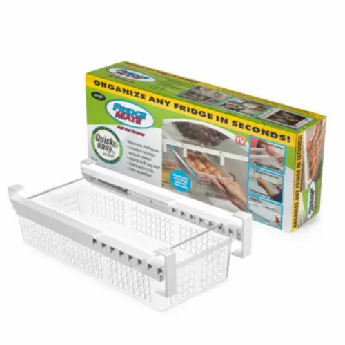 

Fridge Mate Refrigerator Pull Out Bin Drawer and Home Organizer Snap On Drawer To Save