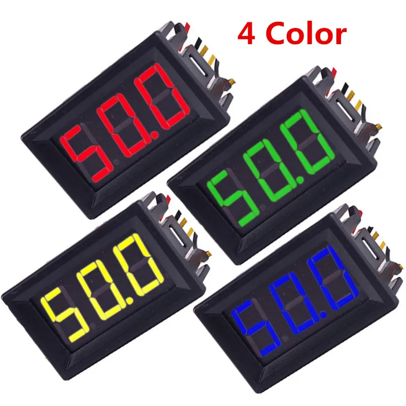 

0.56inch Mini Digital Voltmeter Ammeter 2/5 Wire DC 100V 10A Voltmeter Current Meter Tester Dual LED Display Green Red Blue