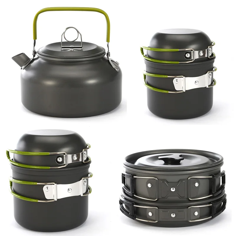 

Outdoor Camping Cookware Portable Cooking Pot for Pinic BBQ Lightweight Cooking Set