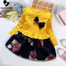 Chivry 2019 Autumn Girls Dress Cotton Long Sleeve O-neck Toddler Girls Floral Bow Kids Dresses Fashion Girls Clothing Vestidos Chivry 2019 Autumn Girls Dress Cotton Long Sleeve O-neck Toddler Girls Floral Bow Kids Dresses Fashion Girls Clothing Vestidos