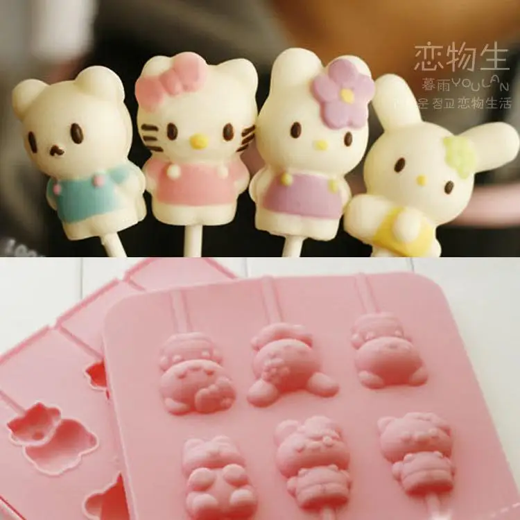 

1 Set.Kawaii Cartoon Silicone Ice Cube Tray Mold Cookies Chocolate Soap Tool.Cutter Ice Molds Cream Mould Baking Kitchen Tools