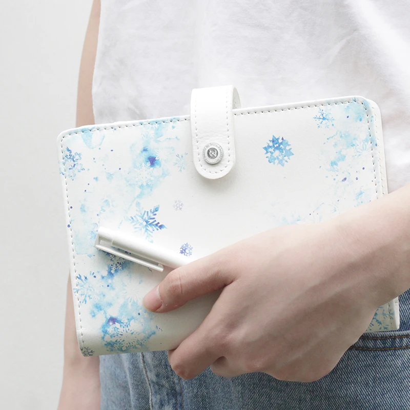 Skup 2019 Yiwi wiśniowe kwiaty różowy niebieski A5 A6 luźny liść Planner Faux skórzany notes notes Book