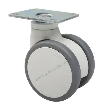 

1PC EDL Medical Casters Wheels 3 Inch 80Kg TPE Wheels Castors Plate Double Bearing Swivel Roller for hospital bed casters wheels