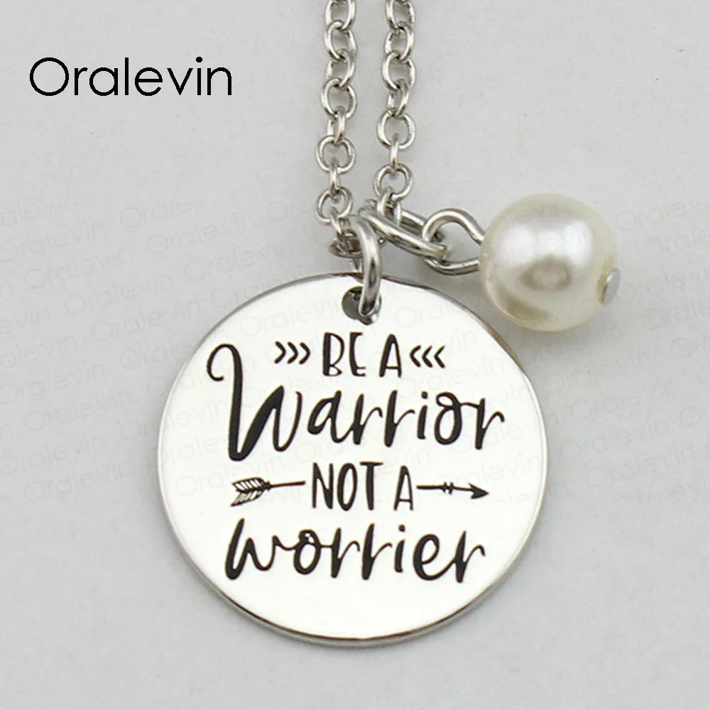 Вдохновляющие Подвески BE A WARRIOR NOT WORRIER ручной штамп с гравировкой ожерелье