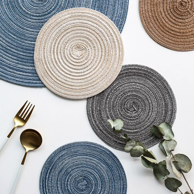 

1Pc Round Placemat Table Mat Insulation Ramie Linen Place Mat Cup Mat Bowl Pad Dining Table Mats Kitchen Accessories Home Decor