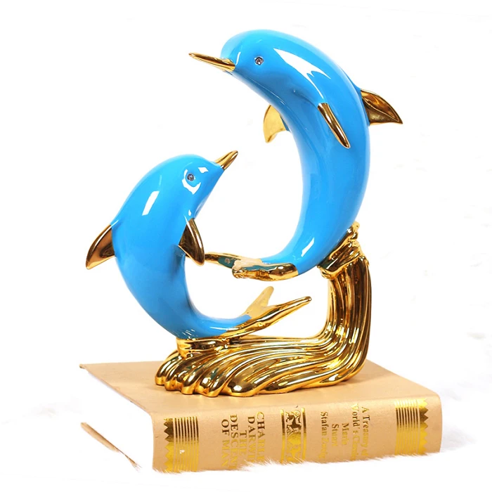 Creative resin dolphin lover Design statue home decor crafts room