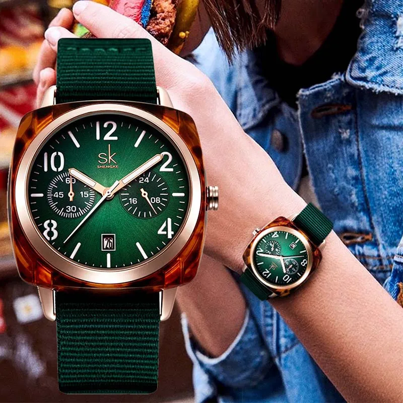 

2019 SK Brand Women Watch Nylon Strap Ladies Wristwatch For Women Running Sport Clock Best Sell Relogio Feminino Zegarek Damski
