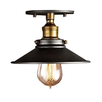 

Loft Vintage Ceiling Lamp Round Retro Ceiling Light Industrial Design Edison Bulb Antique Lampshade Ambilight Lighting Fixture