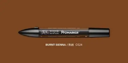 Winsor& Newton ProMarkers двухконцевые графические маркеры профессиональные ручки для дизайна красные и оранжевые - Цвет: burnt sienna