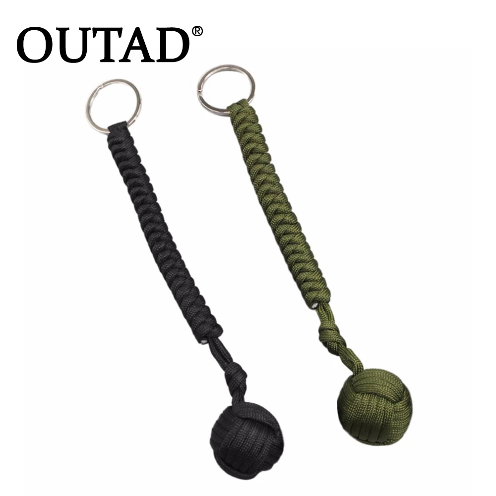 

OUTAD Outdoor Security protecting Monkey Fist Self Defense Tool Lanyard Survival Multifunctional Key Chain For Girl Well Sell