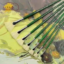 7 шт. в форме вентилятора набор кистей для рисования свиная щетина масло для волос художественные кисти акварель акрил, гуашь краски ing кисти художественные кисточки