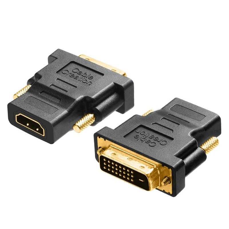 DVI к HDMI адаптер, 2 шт Bi-Directional DVI мужчины к женщине HDMI конвертер, 1080 P, 3D