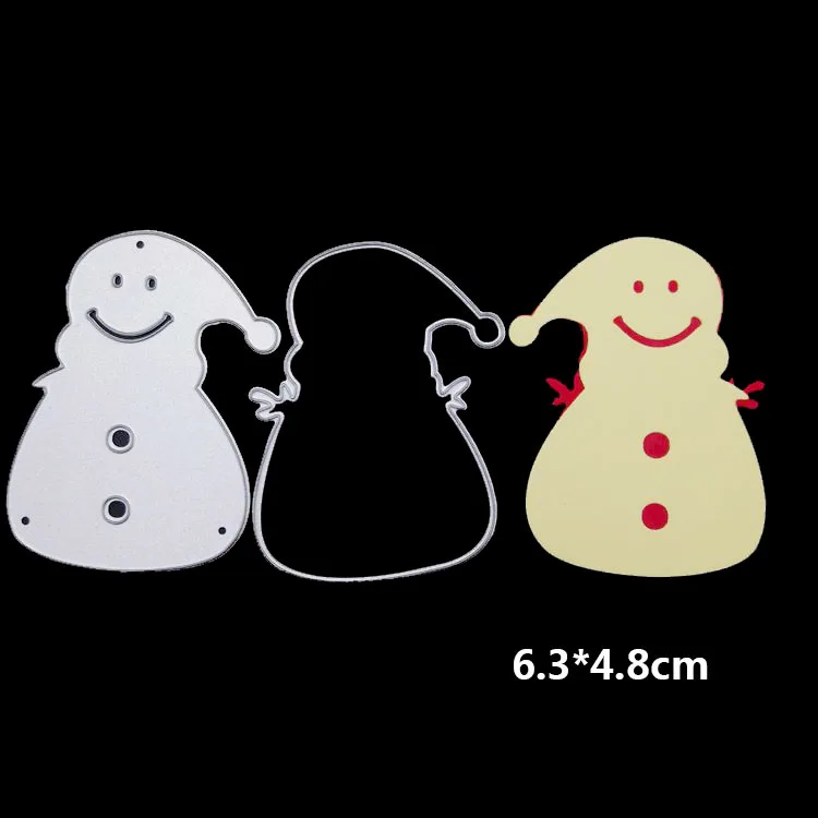 Рождественские штампы Олень Снежинка дерево металлические Вырубные штампы колокольчик носок ремесло штампы вырубки умереть для скрапбукинга Сделай Сам изготовление карт - Цвет: snowman dies