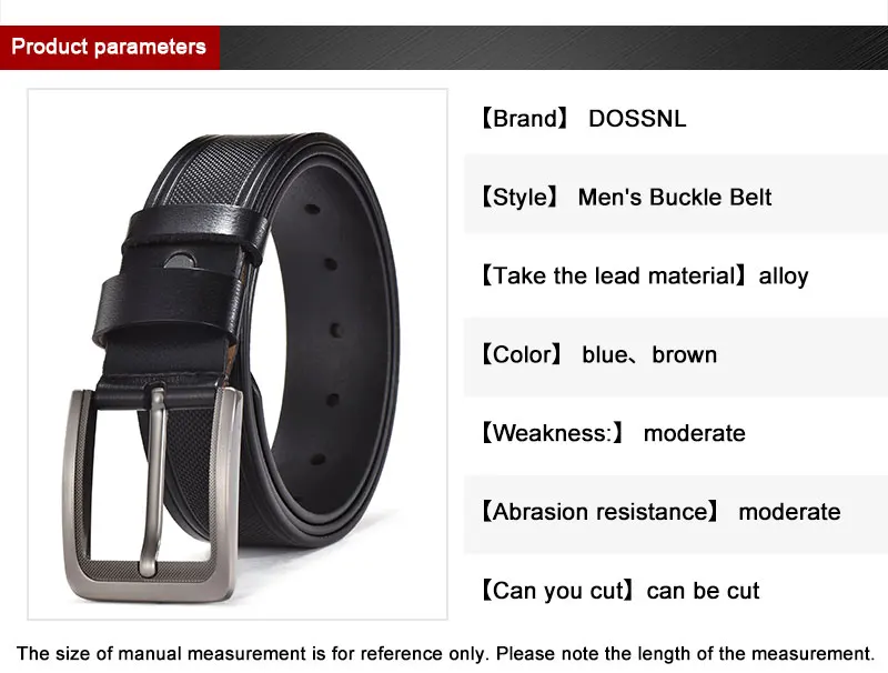 DOSSNL новые модные из натуральной воловьей кожи кожаный пояс Для мужчин джинсы ремень мужской ремень Винтаж Повседневное Для мужчин Ремни пригородам A039